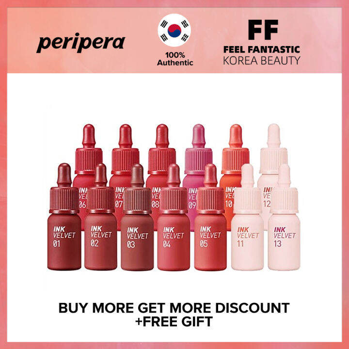 Peripera Ink Velvet Lip Tint 4g [31 Colors to Choose],Longwear,Matte