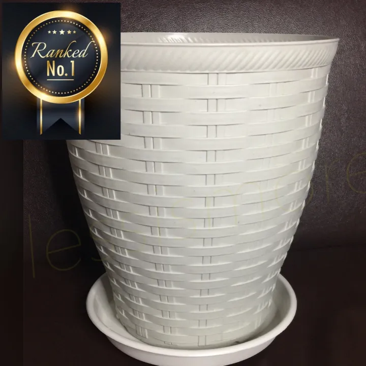 Extra Large Rattan Pot with Plate 10.5x 12 inches (2 pcs) | Lazada PH