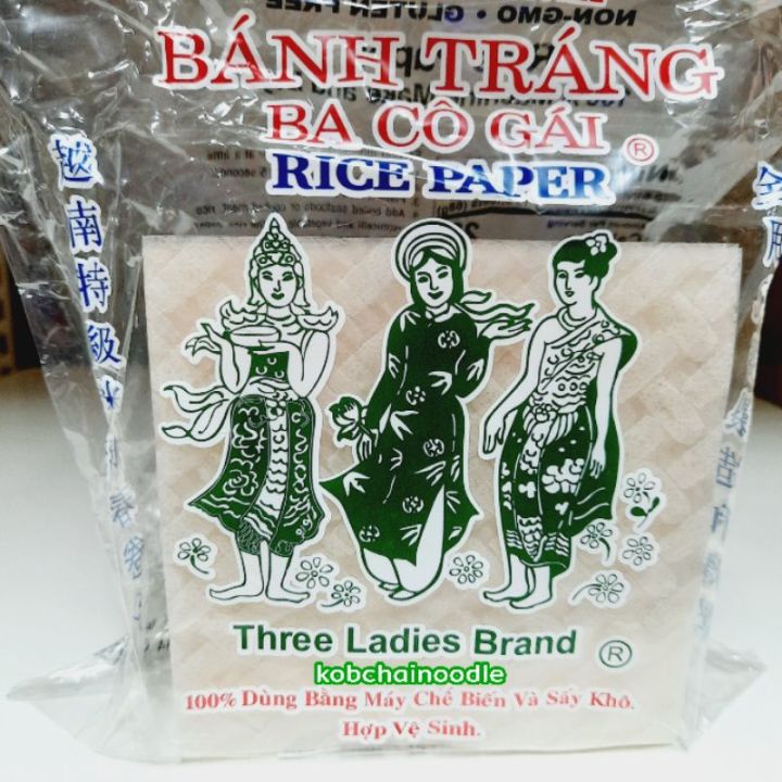 🌯แผ่นแหนมเนือง ตราทรีเลดี้ (Rice paper Thee Lady Brand) ขนาด 10x10 ซม.
