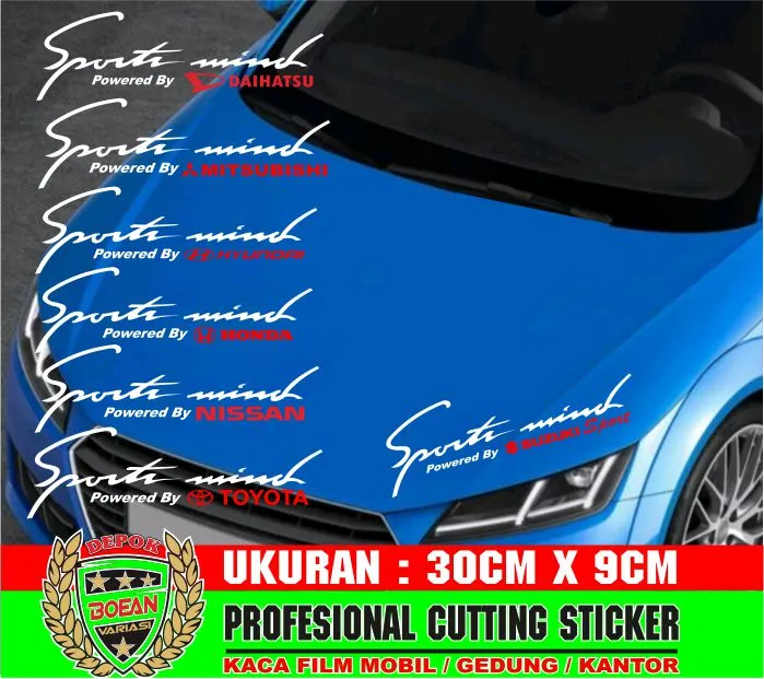 Sticker Kap Sticker kap mesin toyota honda suzuki daihatsu hyundai nissan ...