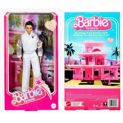 Barbie The Movie Ken Doll in White and Gold Tracksuit  ตุ๊กตาบาร์บี้ เดอะมูฟวี่ เคน ดอล ในชุดวอร์มสีขาวทอง รุ่น HPK04