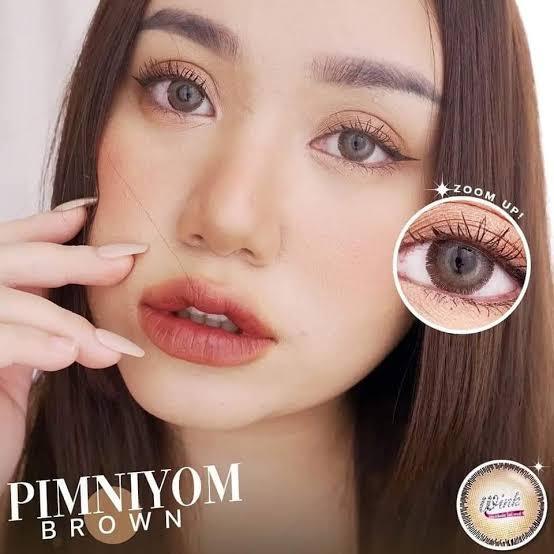 คอนแทคเลนส์-รุ่นpimniyom-brown-gray-สายฝอขนาดกลาง-ตาชัดแต่ไม่ดุ