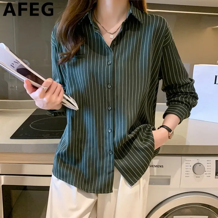 AFEG ใหม่สไตล์เกาหลีเสื้อคอปกแฟชั่นหลวมทุกการแข่งขันมืออาชีพลายเสื้อแขน ...