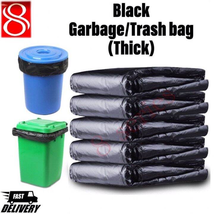 Thick Black Garbage bag / trash rubbish bag (24 x 28”) (30 x34”)(36x48 ...