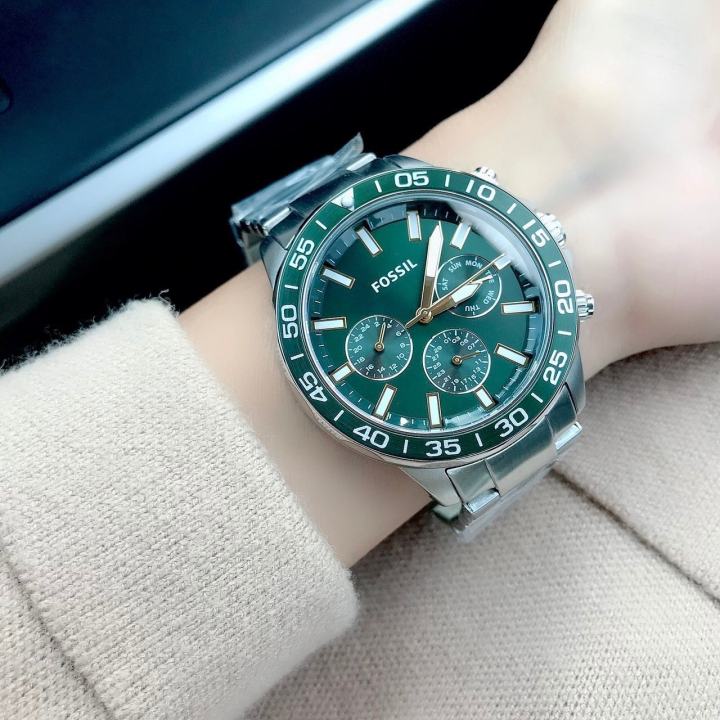 นาฬิกาข้อมือ-fossil-bq2492-bannon-multifunction-stainless-steel-watch-45-mm