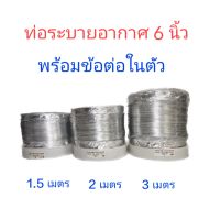 ท่อลมร้อนแอร์เคลื่อนที่ สีขาว 6" ยาว 1.5m , 2m, 3m