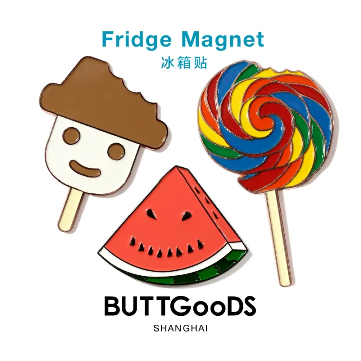 Original Design Buttgoods Ice Cream Watermelon Lollipop Fridge Magnet Funny Cute Funny Metal Magnetic Sticker Lazada Singapore