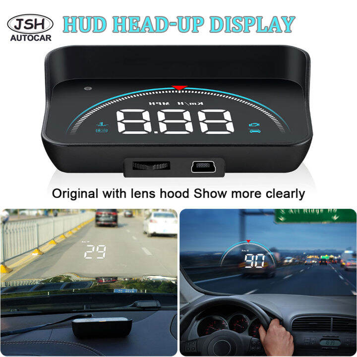 Car Digital OBD2 Speedometer Head Up Display Overspeed KM/HM Tired