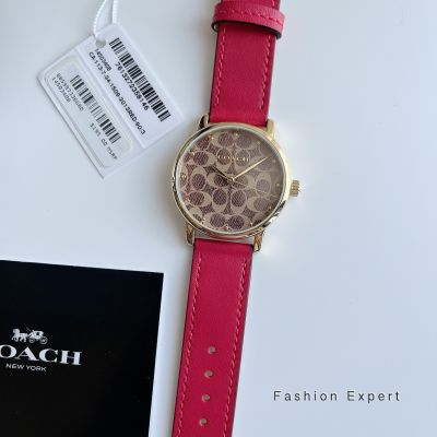 ✨ของแท้100%✨ นาฬิกาข้อมือ Coach Grand Ladies Gold Tone Red Leather Watch 14503408