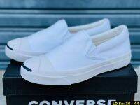 รองเท้าผ้าใบ converse สีขาวสีดำแบบสวมแบบสลิปออนสินค้าใช้เวลาเดินทาง 2-3 วัน