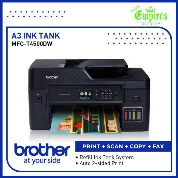 Brother MFCT4500DW color refill ink tank printer duplex A3 print scan