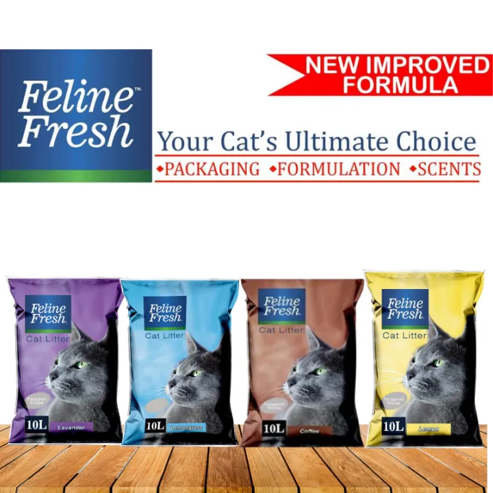 Feline Fresh Cat Litter Sand 10L Lavender Lemon Grass Coffee Lemon