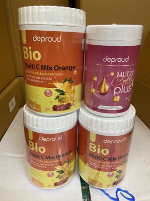 3 แถม 1 สุดคุ้ม( รสส้ม กระปุกสีส้ม ) Deproud Bio Multi C Mix ดีพราวด์ วิตามินซีสด ขนาด 250,000 mg. วิตซีถัง วิตามินชง วิตามินผิว ดีพราว dproud ดีพาว