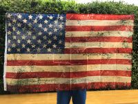ธงสหรัฐอเมริกา USA ลายวินเทจ 3x5ฟุต หรือ 150x90cm. ผ้าโพลีเอสเตอร์
