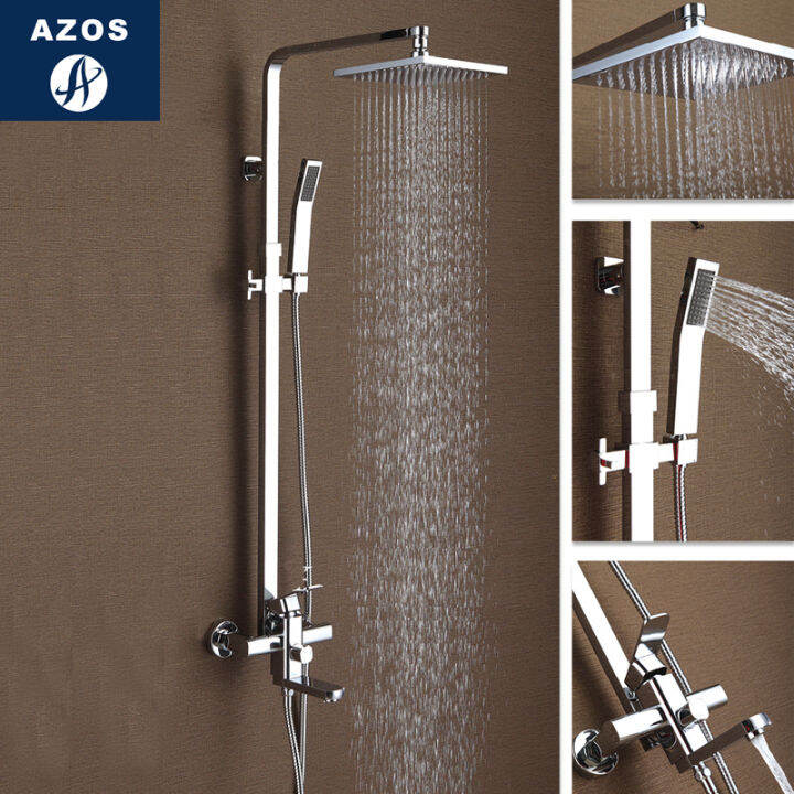 German Shower Head Set Hot and Cold Copper Rain Mixing Valve Shower