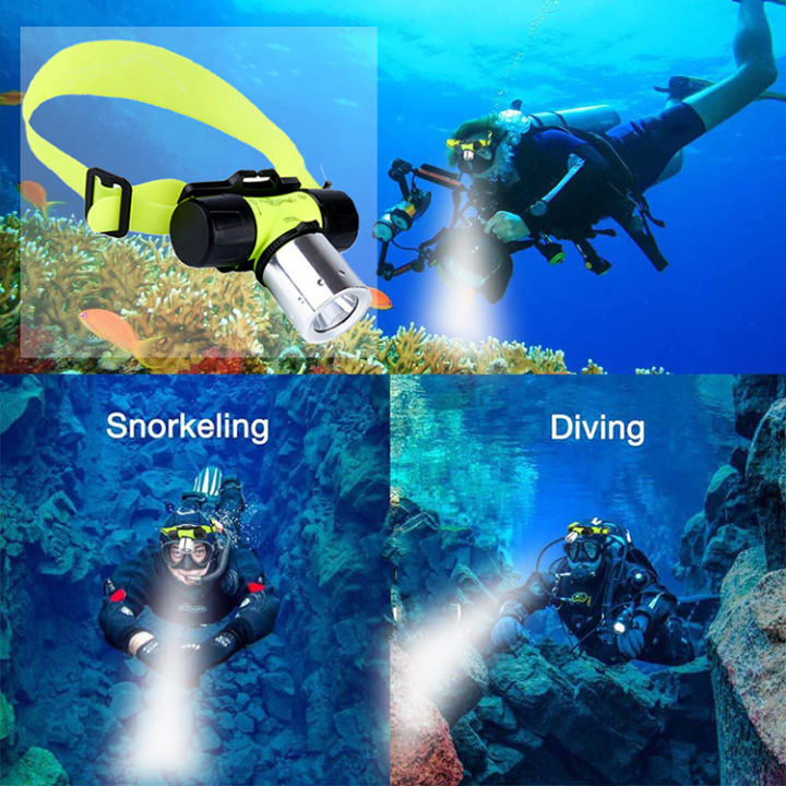 HIKAYA IPX8 Waterproof Diving Flashlight LED 800 Lumen Underwater Torch ...