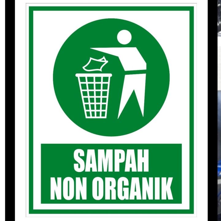 Stiker Vinyl X Sampah Non Organik Jagalah Kebersihan Sign Rambu