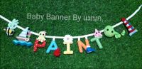 ป้ายธง?อักษรผ้า ?BabyBanner ?ป้ายชื่อลูกน้อย/คนรัก /ป้ายชื่อร้าน