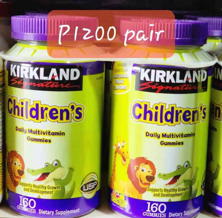 Kirkland children's daily multivitamin (160 gummies x 2) Lazada PH