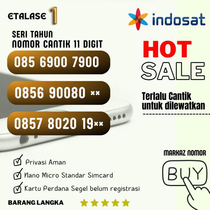 Sim card Prabayar Indosat 10 11 Digit Langka & Nomor Cantik 12 Angka
