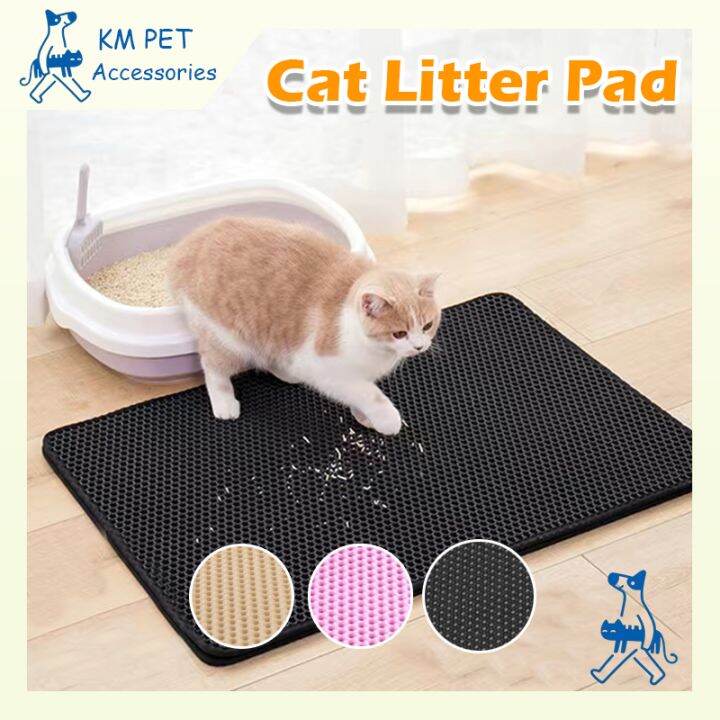 Double Layers Waterproof Foldable Pet Cat Litter Mat Easy Clean Cat ...