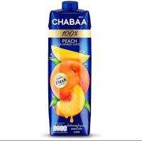 ชบา น้ำพีชผสมมะม่วง100% Chabaa 100% Peach &amp; Mango Juice 1000ml