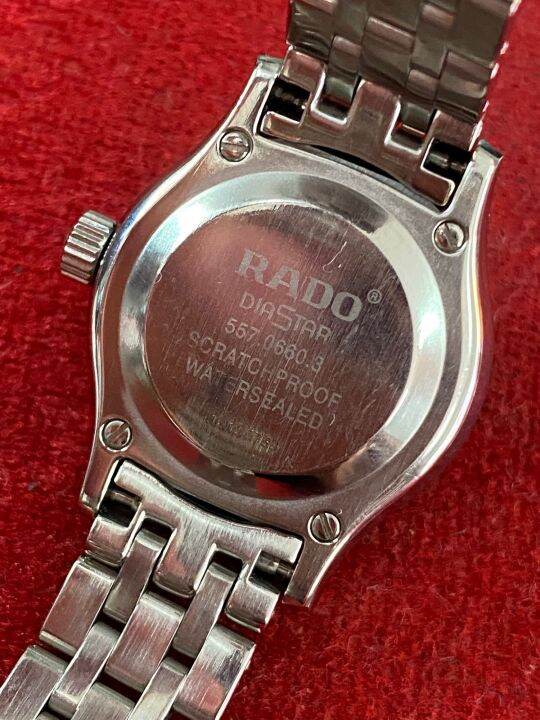 นาฬิกา-rado-diastar-incabloc-25-jewels-automatic-ขนาด-lady-มือสองของแท้-นาฬิกาผู้หญิง