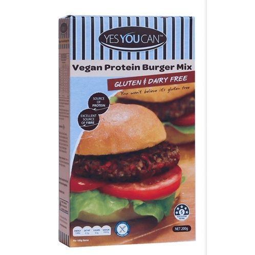Vegan Protein Burger Mix Gluten&amp;Dairy Free 200g. YesYouCan  แป้งเบอเกอร์สำเร็จรูป ปราศจากกลูเต็นและ