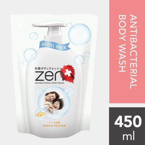 Zen Antibacterial Body Wash Shiso Sulphur Refill [400 ML] Lazada
