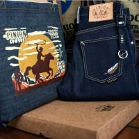 seventyfourdenim รุ่นCowboy ผ้าดิบริมแดงทรงกระบอกเล็ก21ออน (งานลิขสิทธิ์แท้)