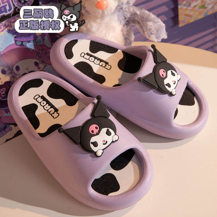 Sanrio IP รองเท้าแตะ kulomi สำหรับผู้หญิงฤดูร้อนน่ารักการ์ตูนในบ้าน EVA ...