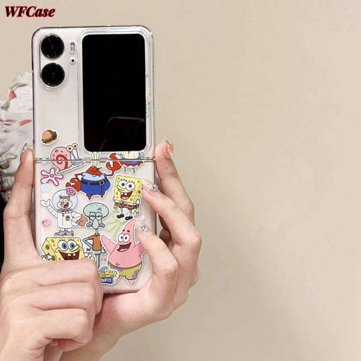 เคส Wfcase สำหรับออปโป้ไฟนด์ N2ฝาพับการ์ตูนฟองน้ำน่ารักเด็กทารกเคสโทรศัพท์แบบเต็มกล้องปกป้องเคส 2509