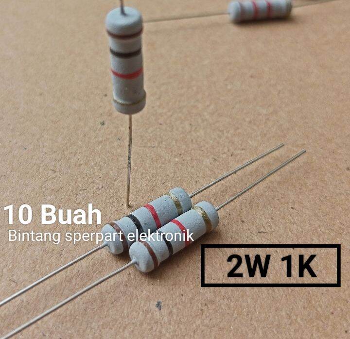 (10 BUAH) RESISTOR 2WATT 1K OHM RESISTOR 2W 1K REISTOR 2 WATT 1K OHM