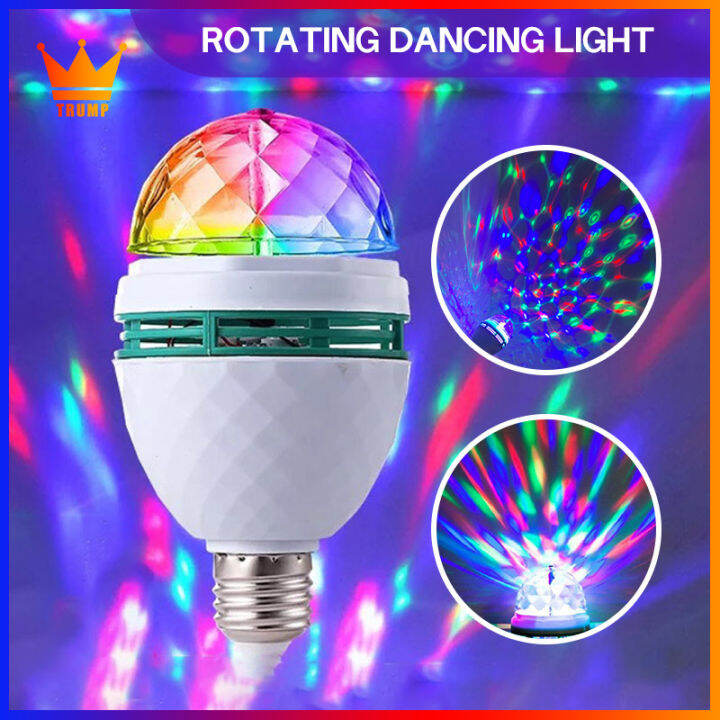 Disco Led Light Bulb Auto Rotating Stage Magic Ball Bulb E27 3W Colour