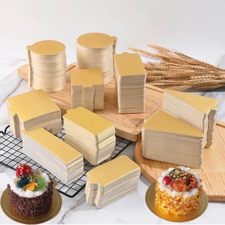 100pcs/Set Mousse Cake Cardboard Mini Cake Boards Cupcake Dessert Tray