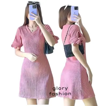 Plus Size Blush Pink Casual Plain Dress OOTD Plain Casual Dress