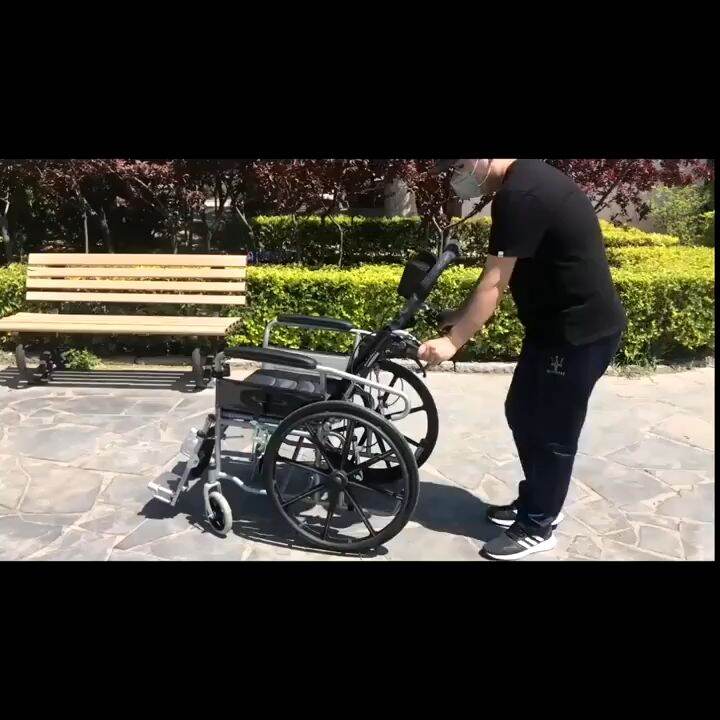 Electric Medical Wheelchair With Urinal Large High Back Wheelchair Can