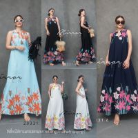 (PROMOTION)​ (นางแบบใส่ชุดขาย) V2​ Pastel FloweR in the Morning Maxi DreSS เดรสยาวแขนกุด ลายดอกไม้สวยหวาน เดรสลายดอก​ ผ้าลายเชิงเก๋ๆ คอวีผ่า กระโปรงทรงเอ มีกระเป๋าล้วง แม็กซี่เดรส​ วันพีซตัวเดียวเอาอยู่ **งดรับลค.ดราม่า