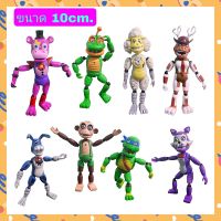 โมเดลไฟฟ์ไนท์แอดเฟรดดี้ Five night at freddy เซ็ต 8ตัว ขนาดความสูง 10cm.