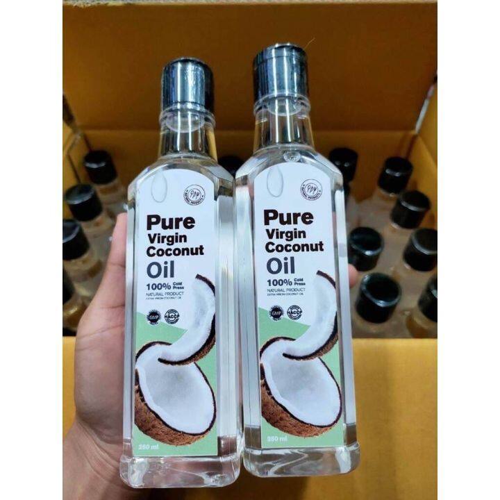 pure-virgin-coconut-oil-แพ็คเกจใหม่-เพียวเวอร์จิ้น-น้ำมันมะพร้าวสกัดเย็น-250ml