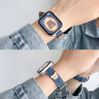 Psnld สายนาฬิกาเหมาะสำหรับ Apple iwatch8/7/6/5/SE2สายนาฬิกา applewatch รุ่นที่8สายนาฬิกาหนังนิ่มแบบหนังแท้ไอเดียสร้างสรรค์สำหรับ s8s7s6s5 iphonewatch watchse