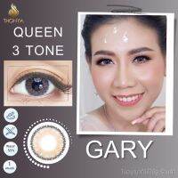 คอนแทคเลนส์ QUEEN​ 3​ TONE​ GARY​ ✨ ยี่ห้อ BEAUTYLENS ; Color Gary / Brown