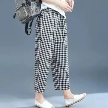 Checkered clearance casual pants