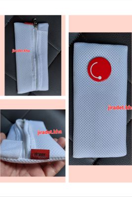 กระเป๋าใส่ของ Happy Dprompt สีขาว พร้อมเข็มกลัดรอยยิ้มสีแดง เป็นสินค้าพรีเมี่ยมจาก  Dtac ขนาดยาว 18.5 cm. ขนาดกว้าง  9 cm. (Limited)