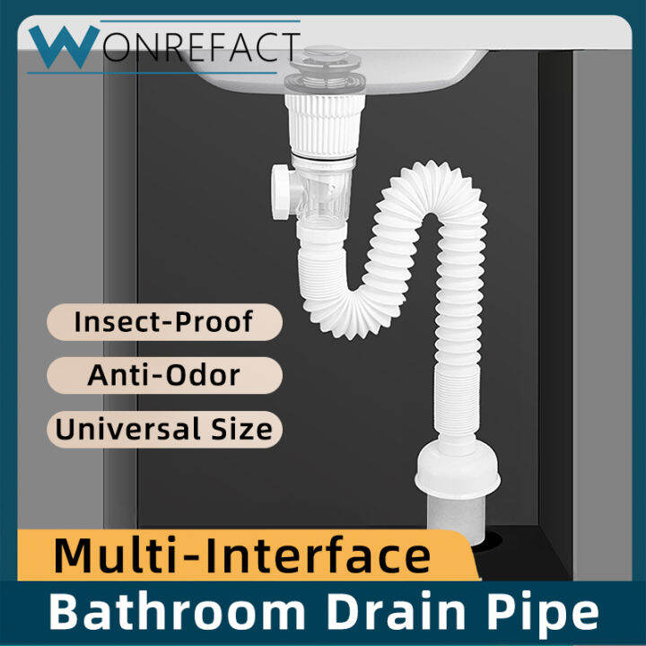 Deodorant Sewer Drain Pipe Expandable Flexible Bathroom Sink Drain Pipe