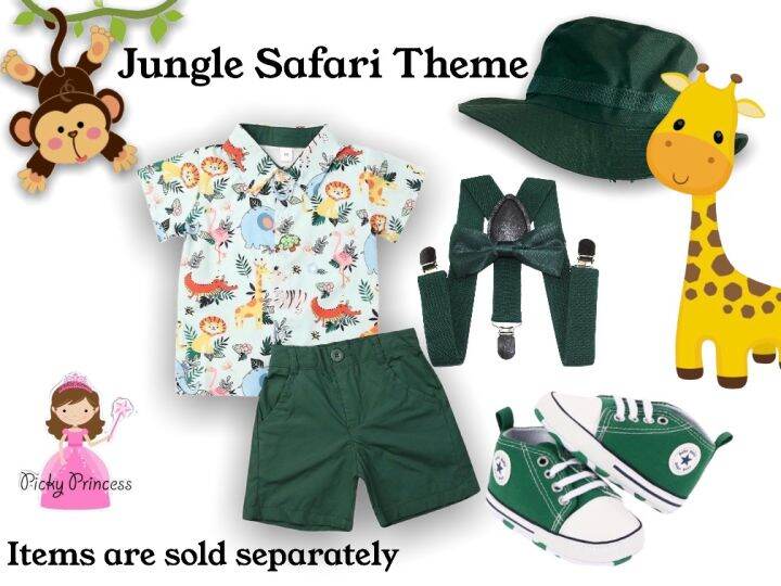 Baby boy kids jungle safari theme for birthday party christening