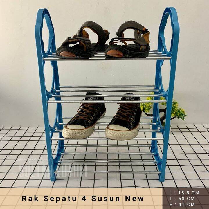 rak sepatu besi 4 susun | Lazada Indonesia