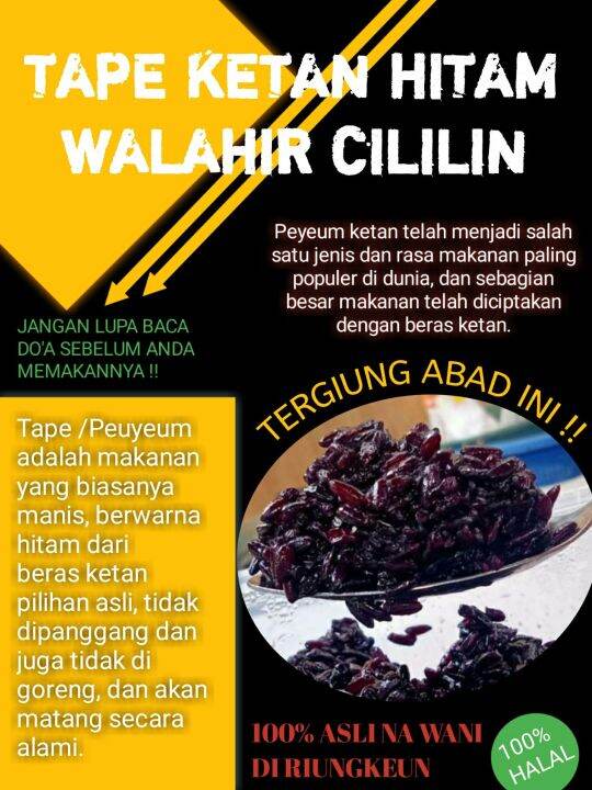 Tape Bandung / Peuyeum ketan hitam 1kg / tape manis / tape murah khas