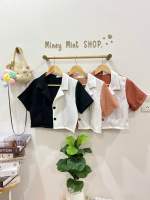 miniminey?พร้อมส่ง Crop Set ชุดเซ็ต2ชิ้น ทูโทนสลับขาว