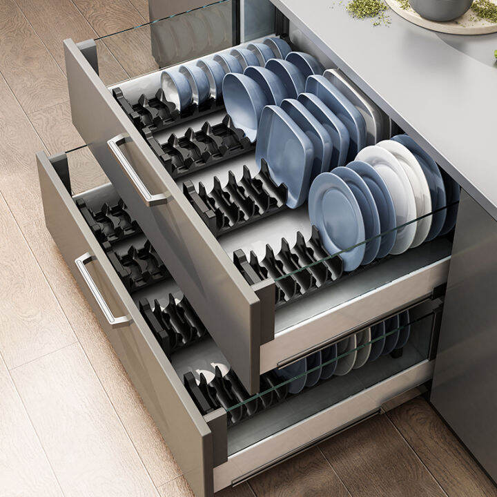 Kitchen Cabinet Built-in Drawer Storage Rack Partition Rack